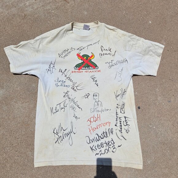 SIGNED Vtg Toy Machine shirt M. y2k skate HUF WASTELL DAEWON tumyeto crailtap - Picture 1 of 8
